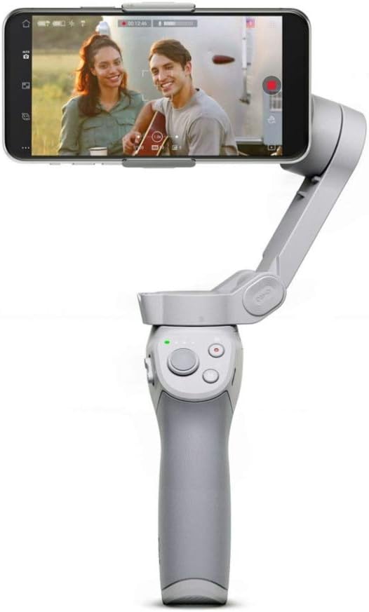 DJI OM 4 - Handheld 3-Axis Smartphone Gimbal Stabilizer with Grip, Tripod, Gimbal Stabilizer Ideal for Vlogging, YouTube, Live Video, Phone Stabilizer Compatible with iPhone and Android