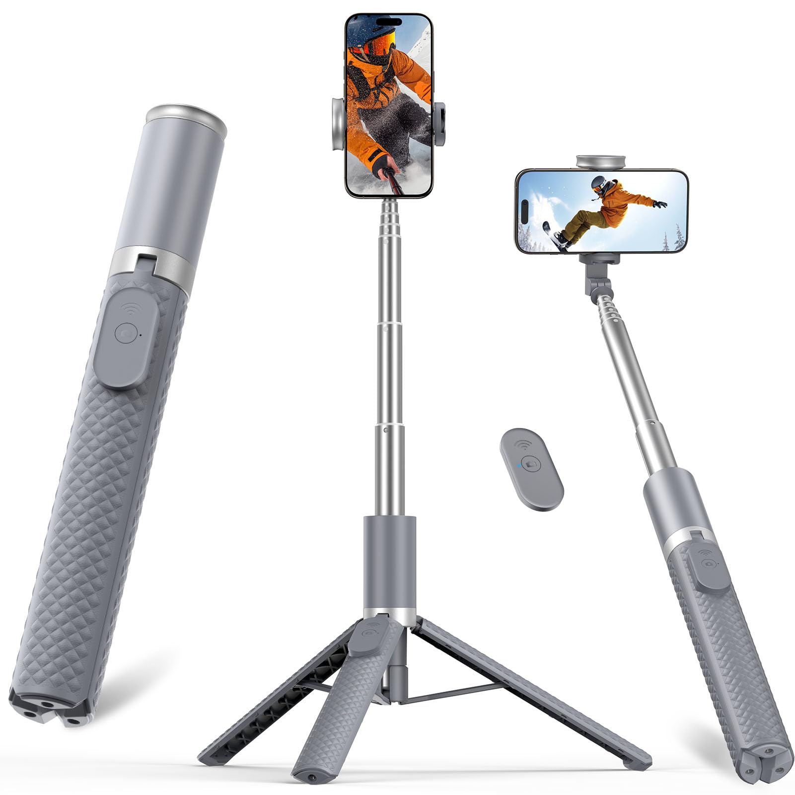 62" Phone Tripod & Selfie Stick, Tripod for iPhone with Remote, Portable, Lightweight Travel Tripod for Selfies Video Recording Vlog, Extendable iPhone Tripod Stand Compatible with iPhone Android