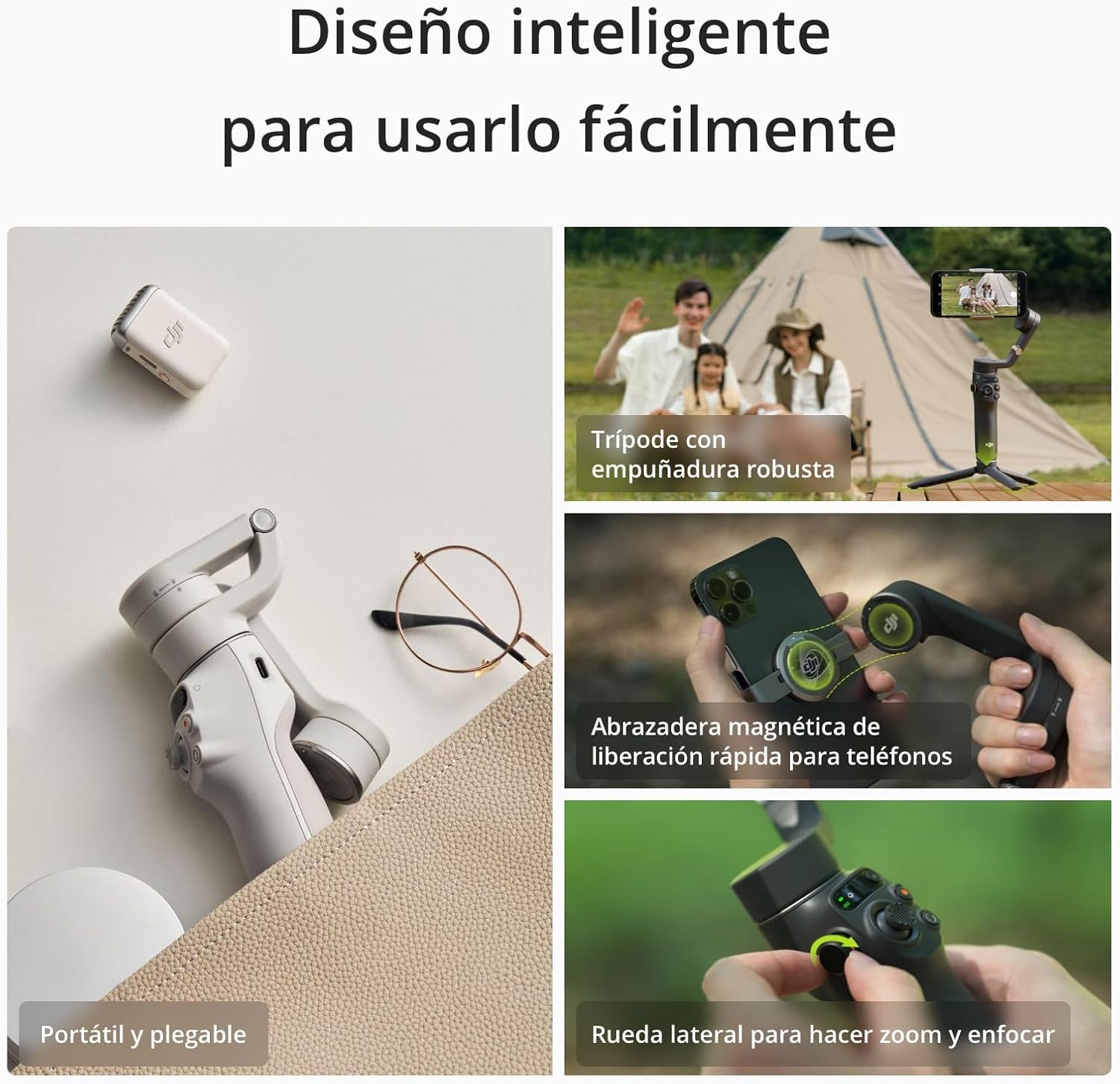 DJI Osmo Mobile 6, 3-Axis Phone Gimbal, Object Tracking, Built-in Extension Rod, Portable and Foldable, Gimbal Stabilizer for iPhone, Android, YouTube TikTok Video, Platinum Gray